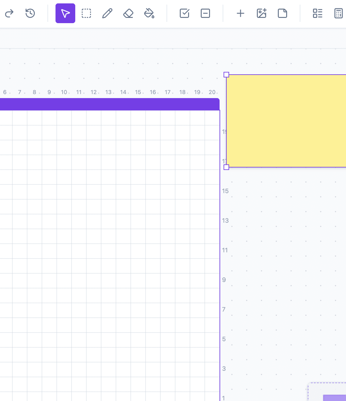 Grafik mit Gitter und gelbem Feld